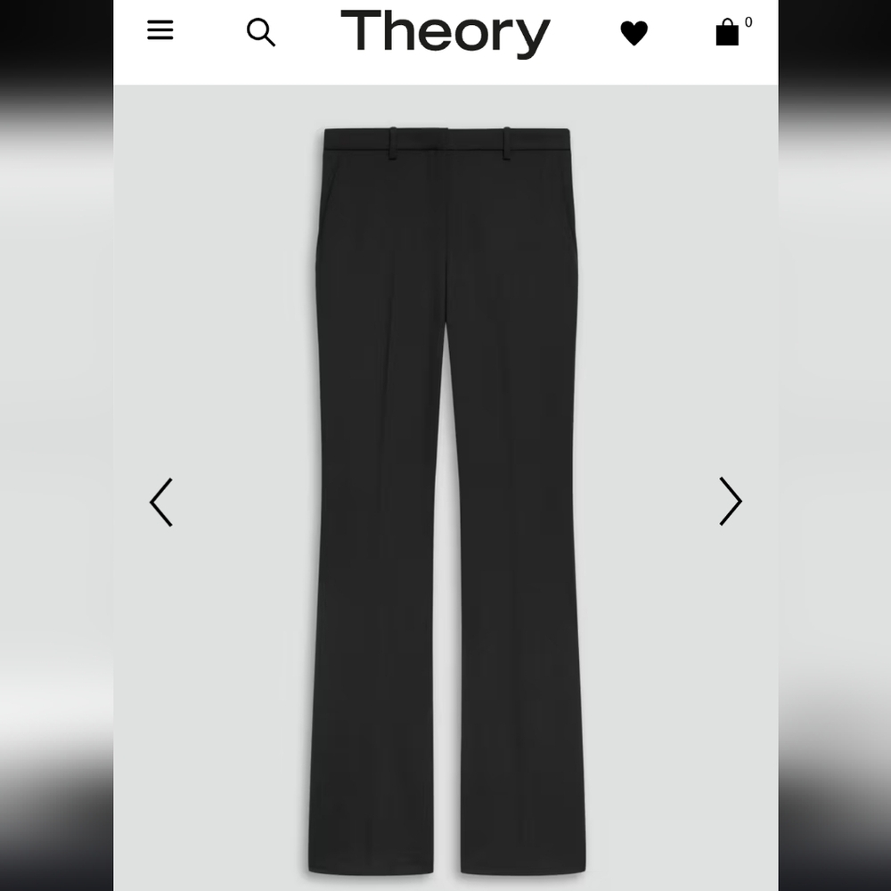 Theory Classic Black Wool Trousers